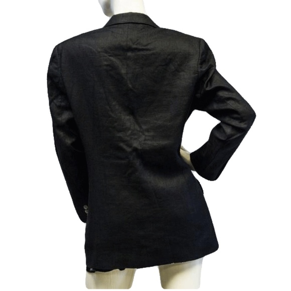 DKNY Black Linen Blazer Size 2 (SKU 000086) - Picture 4 of 4